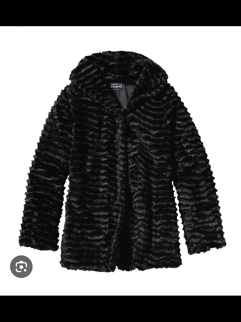 Patagonia Black Faux Fur Hooded Jacket